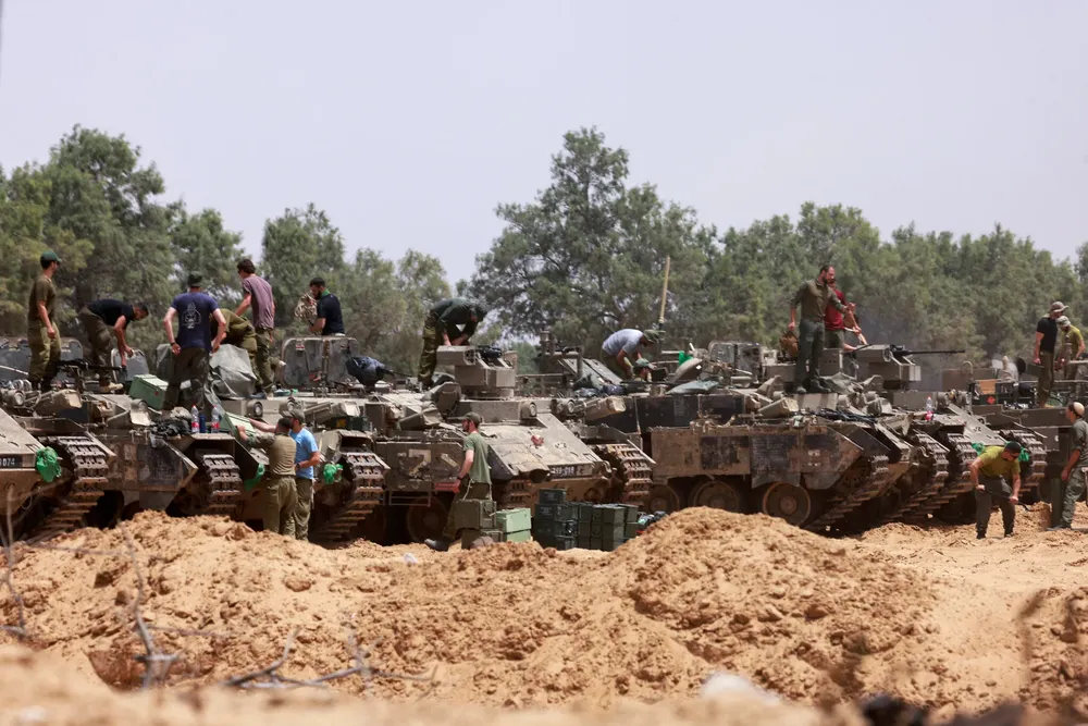 Thủ tướng Israel ngày 19-5 tuyên bố nước này sẽ “kiểm soát toàn bộ Dải Gaza”. Ảnh: AFP tấn công quân sự tại Dải Gaza, Thủ tướng Israel, Netanyahu, Anh, Pháp, Canada, 3 .jpg