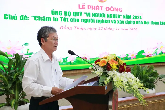 Ông Đinh Văn Dũng, Chủ tịch Ủy ban Mặt trận Tổ quốc Việt Nam tỉnh, Trưởng Ban vận động quản lý và sử dụng Quỹ Vì Người nghèo Quỹ Vì Người nghèo